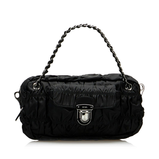 Prada Tessuto Gaufre Chain Satchel (SHG-FCxtXs)