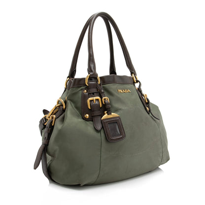 Prada Tessuto Jacquard Logo Convertible Large Tote (SHF-23519)