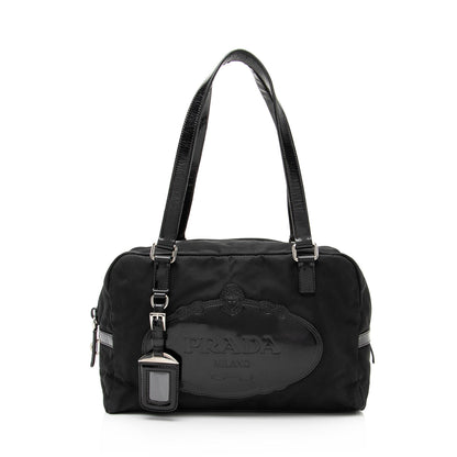 Prada Tessuto Logo Bauletto Satchel (SHF-23040)