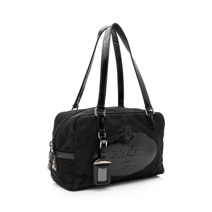 Prada Tessuto Logo Bauletto Satchel (SHF-23040)