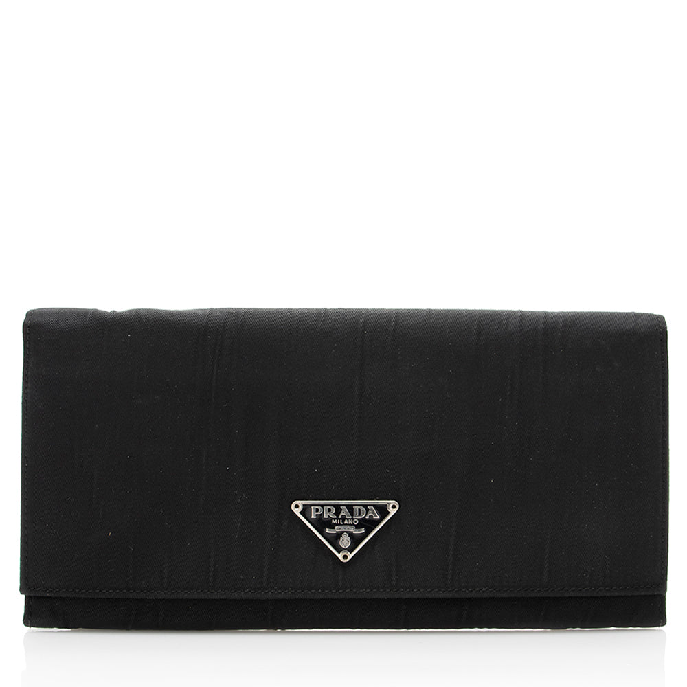 Prada Tessuto Saffiano Bifold Long Wallet (SHF-17614)