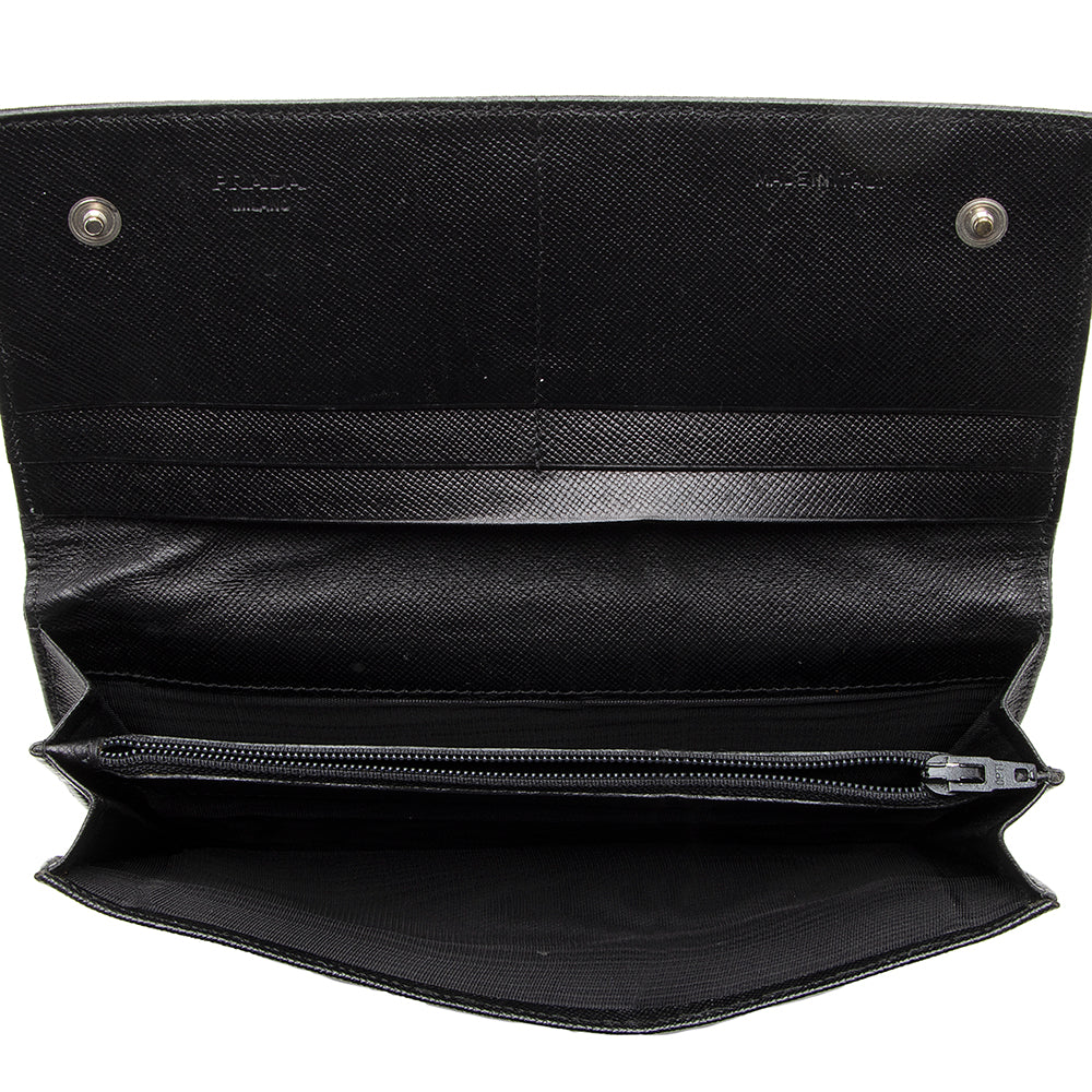 Prada Tessuto Saffiano Bifold Long Wallet (SHF-17614)