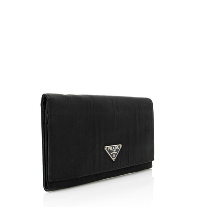 Prada Tessuto Saffiano Bifold Long Wallet (SHF-17614)