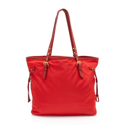 Prada Tessuto Saffiano Drawstring Tote (SHF-qG4m7p)