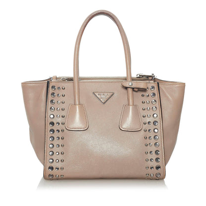Prada Twin Pocket Leather Handbag (SHG-29256)