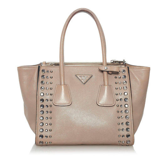 Prada Twin Pocket Leather Handbag (SHG-29256)