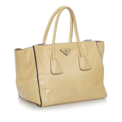 Prada Twin Pocket Leather Handbag (SHG-32969)