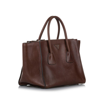 Prada Twin Pocket Leather Satchel (SHG-19129)