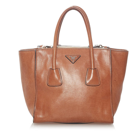 Prada Twin Pocket Leather Satchel (SHG-27501)