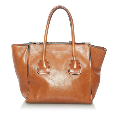Prada Twin Pocket Leather Satchel (SHG-33697)