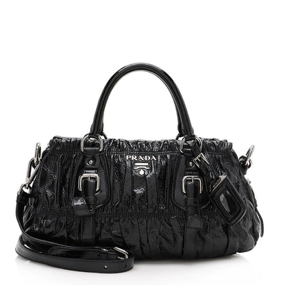 Prada Vernice Gaufre Satchel - FINAL SALE (SHF-13188)