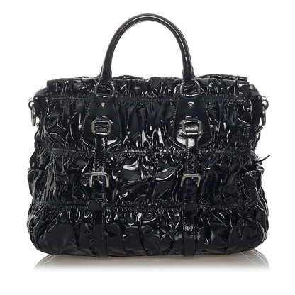 Prada Vernice Gaufre Satchel (SHG-32922)