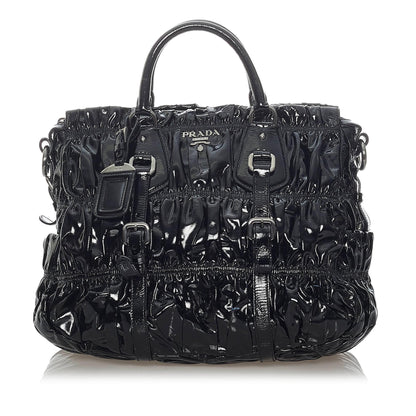 Prada Vernice Gaufre Satchel (SHG-32922)