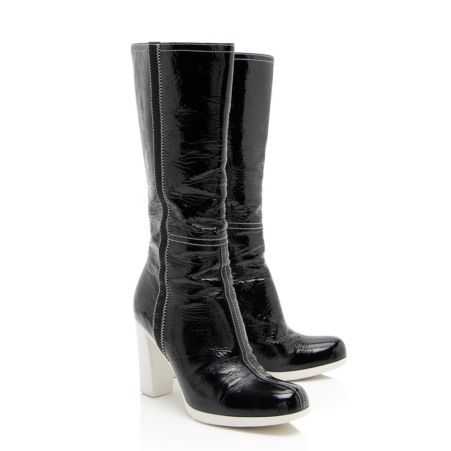Prada Vernice Sport Tall Boots - Size 6.5 / 36.5