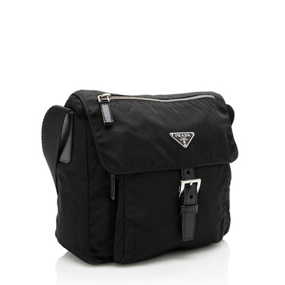 Prada Vintage Tessuto Buckle Messenger Bag (SHF-17211)