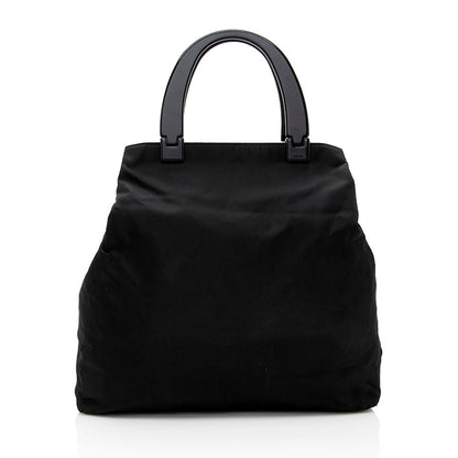 Prada Vintage Tessuto Lucite Handle Tote (SHF-18262)