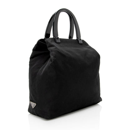 Prada Vintage Tessuto Lucite Handle Tote (SHF-18262)