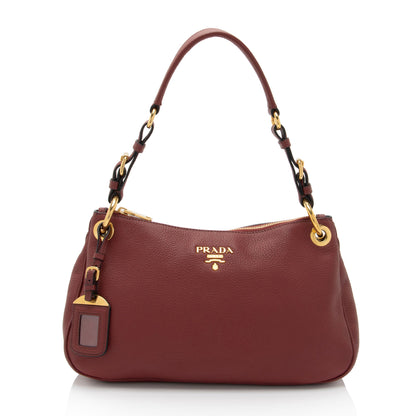 Prada Vitello Daino Belted Zip Shoulder Bag (SHF-ZmoFVU)