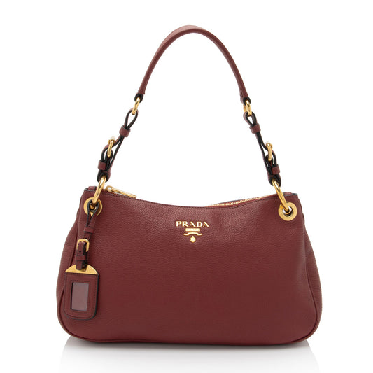 Prada Vitello Daino Belted Zip Shoulder Bag (SHF-ZmoFVU)