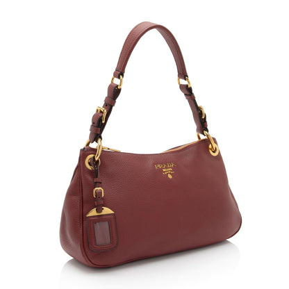 Prada Vitello Daino Belted Zip Shoulder Bag (SHF-ZmoFVU)