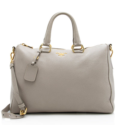 Prada Vitello Daino Convertible Zip Tote (SHF-18852)