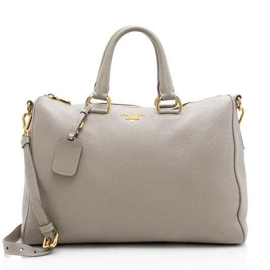 Prada Vitello Daino Convertible Zip Tote (SHF-18852)