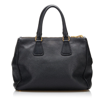 Prada Vitello Daino Double Zip Satchel (SHG-zKLSSH)