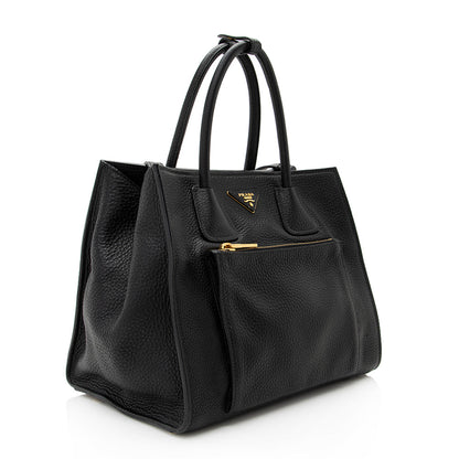 Prada Vitello Daino Leather Twin Pocket Tote (SHF-20265)