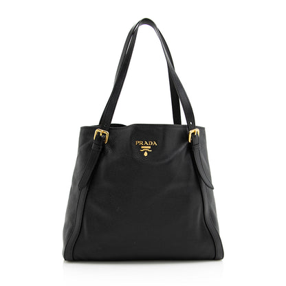 Prada Vitello Daino North South Tote (SHF-19897)