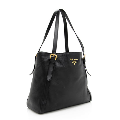 Prada Vitello Daino North South Tote (SHF-19897)