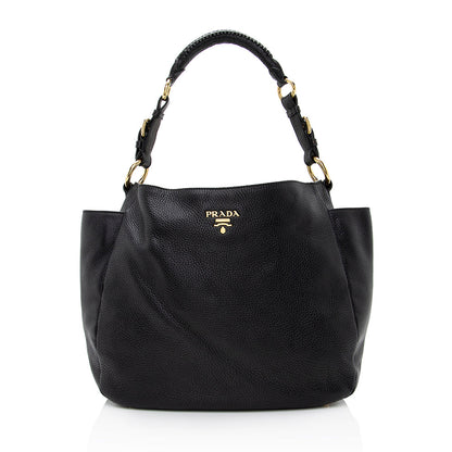 Prada Vitello Daino Side Pocket Hobo (SHF-21901)