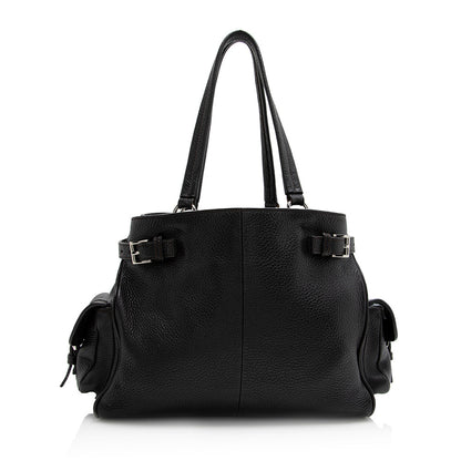 Prada Vitello Daino Side Pocket Tote (SHF-21558)