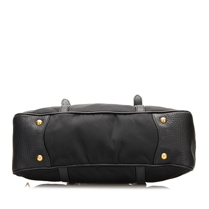 Prada Vitello Daino-Trimmed Tessuto Satchel (SHG-35509)