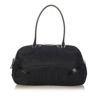 Prada Vitello Drive Nylon Bowler Bag (SHG-31757)
