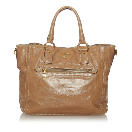 Prada Vitello Lux Leather Satchel (SHG-27634)