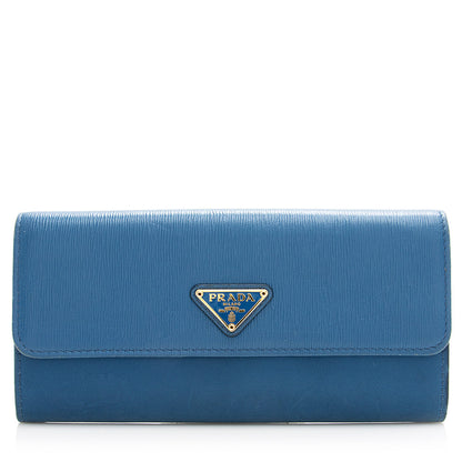 Prada Vitello Tessuto Continental Wallet (SHF-21038)