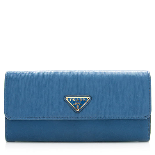 Prada Vitello Tessuto Continental Wallet (SHF-21038)