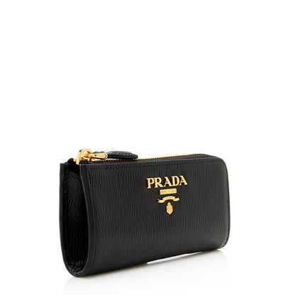 Prada Vitello Move Zip Around Key Holder (SHF-18999)