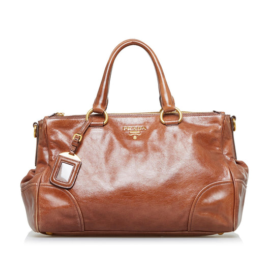 Prada Vitello Shine Satchel (SHG-UvQCdy)