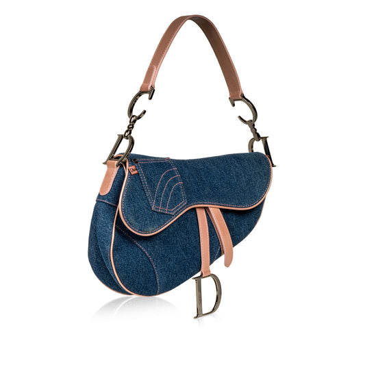 Christian Dior Vintage Saddle Bag - Denim