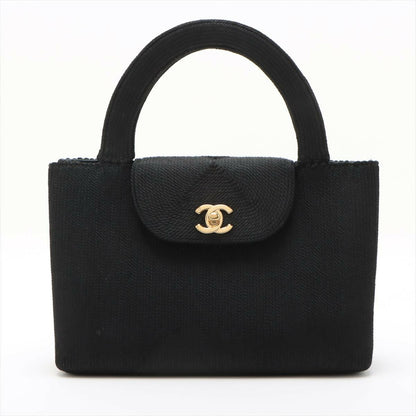 Chanel Vintage Black Caviar Rope-embellished Tote Bag