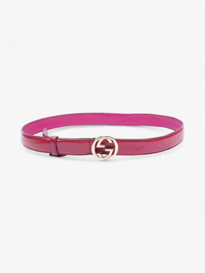 Gucci Interlocking G Belt Pink Patent Leather 95cm 38mm