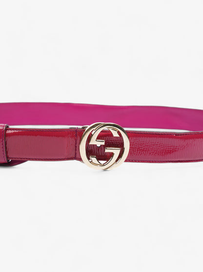Gucci Interlocking G Belt Pink Patent Leather 95cm 38mm