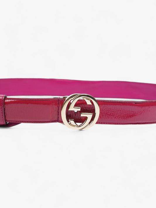 Gucci Interlocking G Belt Pink Patent Leather 95cm 38mm