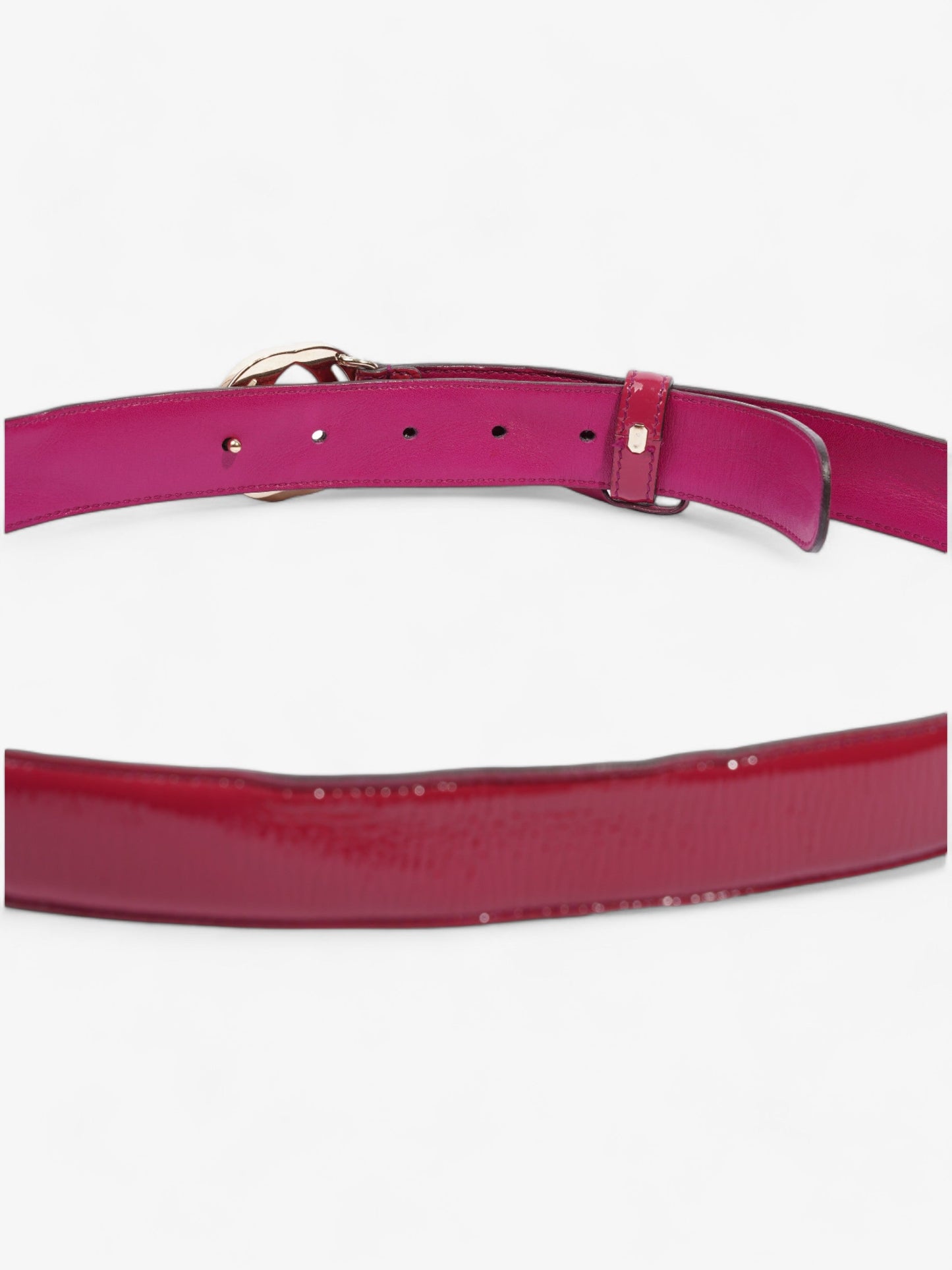 Gucci Interlocking G Belt Pink Patent Leather 95cm 38mm