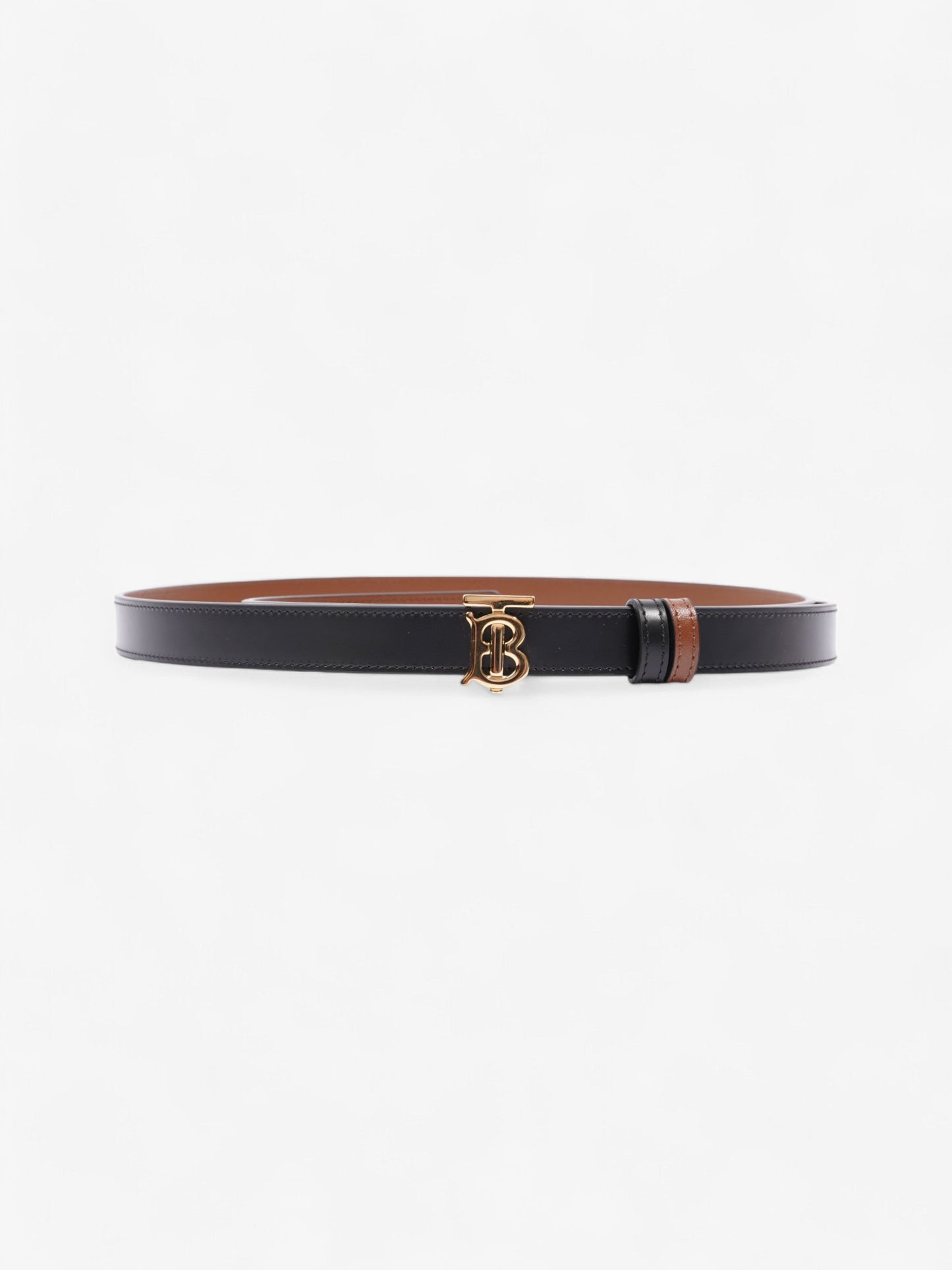 Burberry TB Reversible Belt Black / Brown / Gold Leather Medium - 123cm