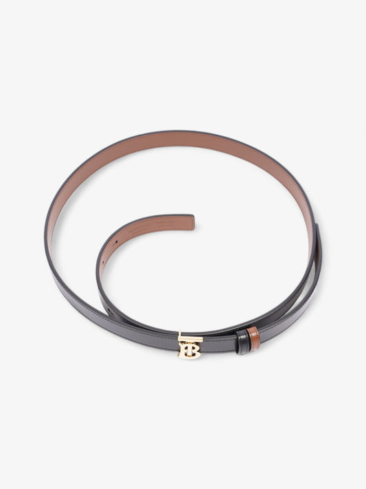 Burberry TB Reversible Belt Black / Brown / Gold Leather Medium - 123cm