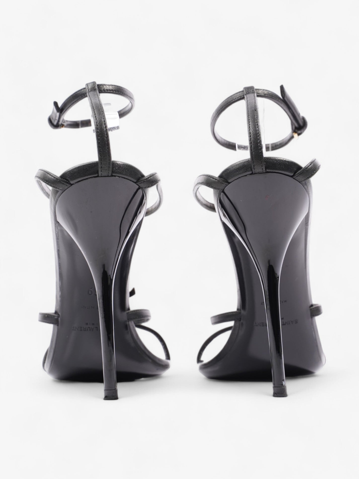 Saint Laurent Cassandra Palm Heels 110mm Black / Gold Leather EU 39 UK 6