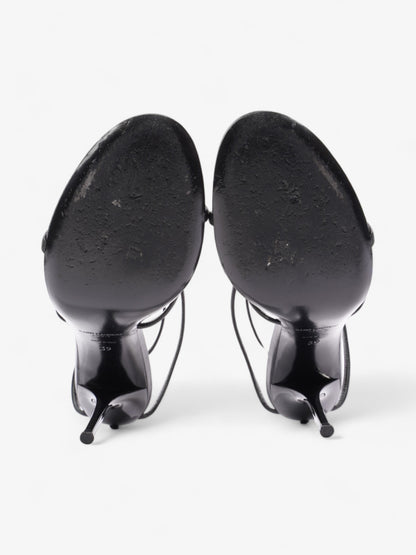 Saint Laurent Cassandra Palm Heels 110mm Black / Gold Leather EU 39 UK 6