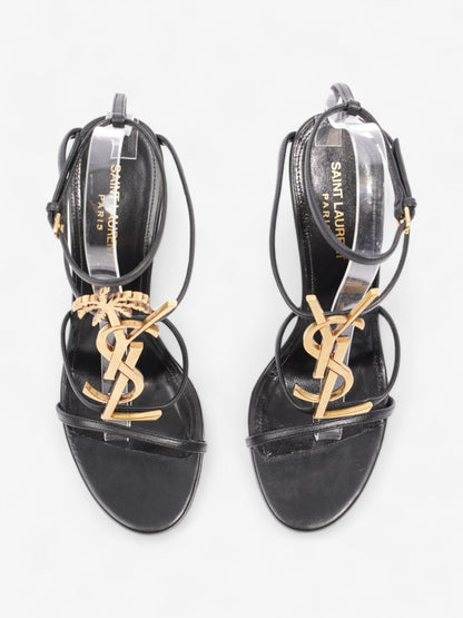 Saint Laurent Cassandra Palm Heels 110mm Black / Gold Leather EU 39 UK 6